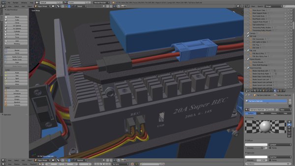 Electronic speed control zoomed view - modelled in Blender.