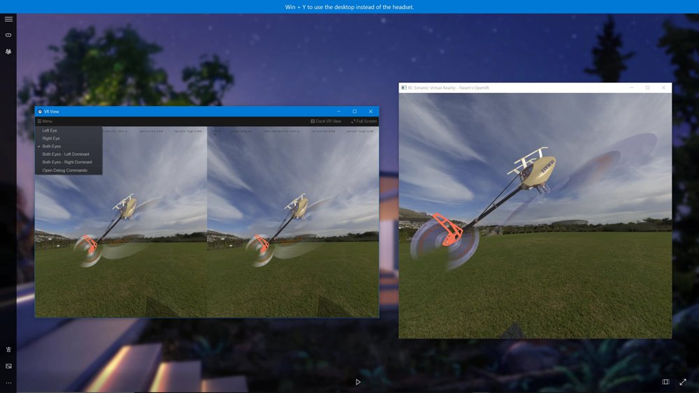 Inverted backwards helicopter flight close up - VR Screenshot.
