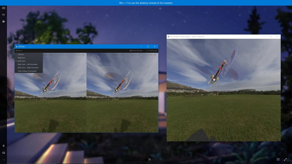 Rear underneath view of helicopter in flight - VR Screenshot.